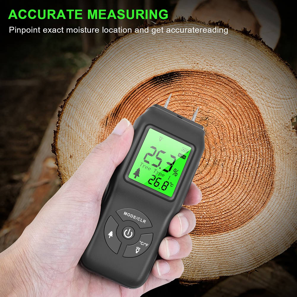 Wood Hygrometer Handheld Pin Type Digital Hygrometer Quick Humidity Sensor for Firewood Building Furniture Garden Tool