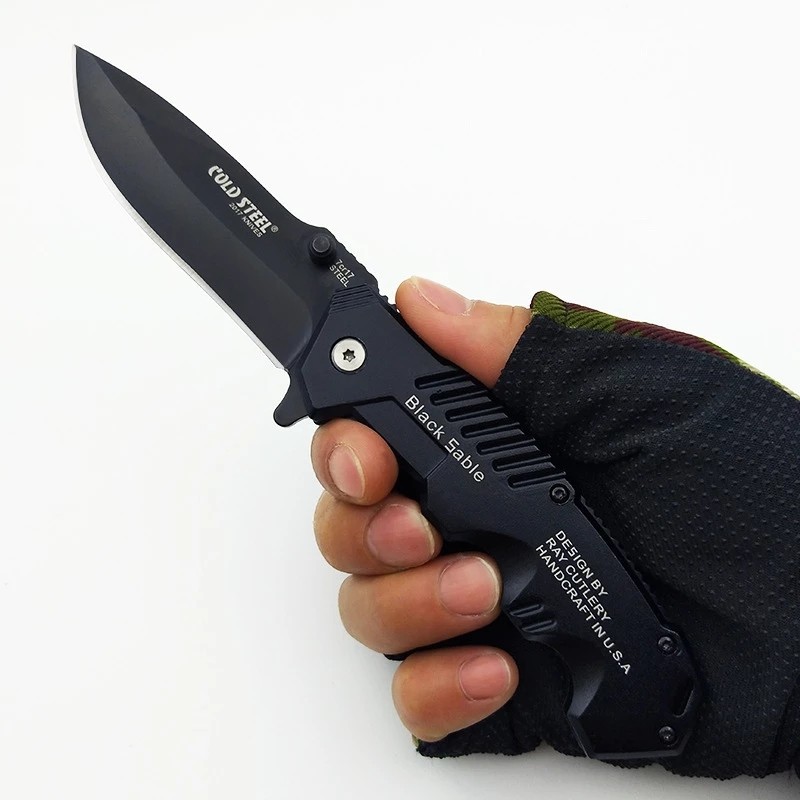 Folding Pocket Knife Tactical Survival Knife Sharp Steel Blade Outdoor Combat Hiking Hunting Knives Self Defense Camping Tools