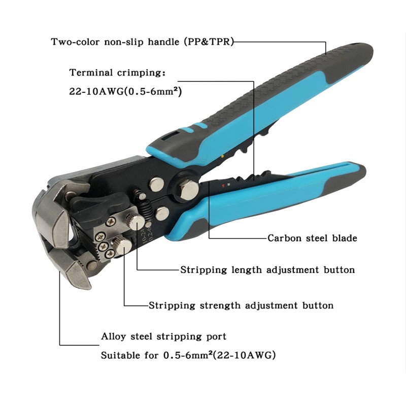 SH-371 Automatic Wire Stripping Pliers 0.5-6mm Square, Ssed For Electrical Maintenance Of Cable Cutting Tools