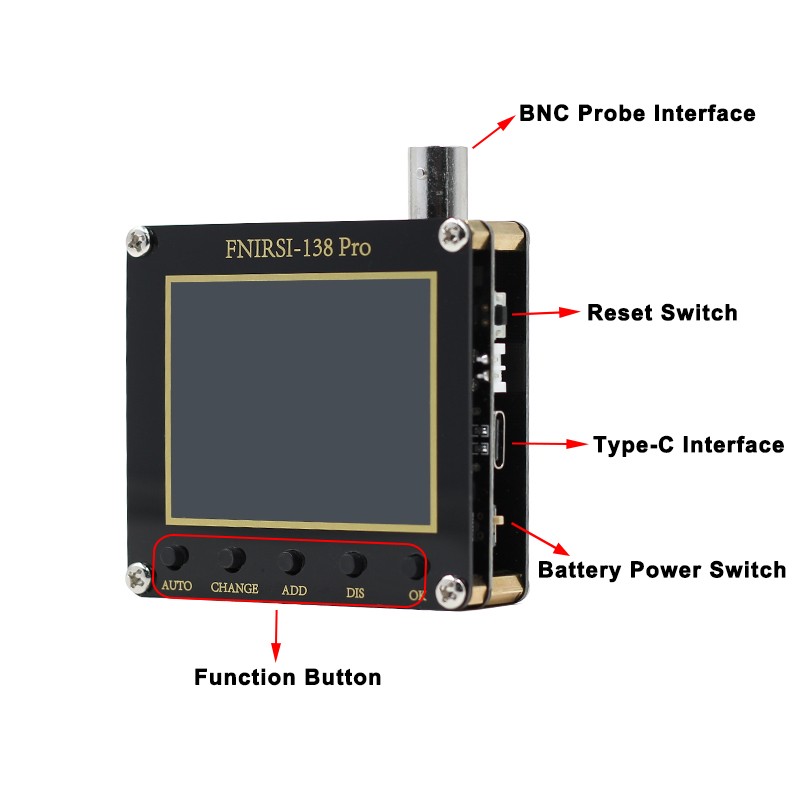 FNIRSI-138 برو يده ملتقط الذبذبات الرقمي 2.5MSa/s 200KHz عرض النطاق الترددي التناظرية دعم السيارات ، 80Khz PWM وتحديث البرامج الثابتة