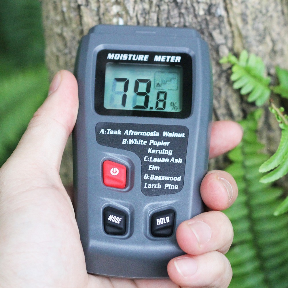 BSIDE Digital Wood Moisture Meter EMT01 Professional 0~99.9% Timber Moisture Portable LCD Display Timber Moisture Detector