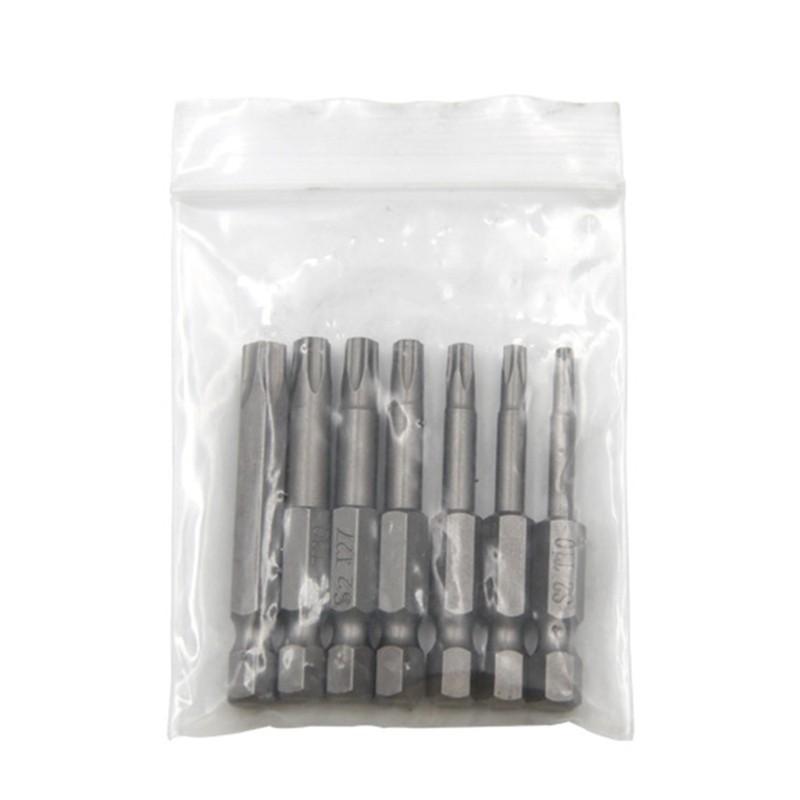 7 Pack Torx Head Screwdriver Bit Set 1/4 Inch Shank T10-T40 S2 Steel Security Tamper Proof Star 5 Point Screwdriver G8TB