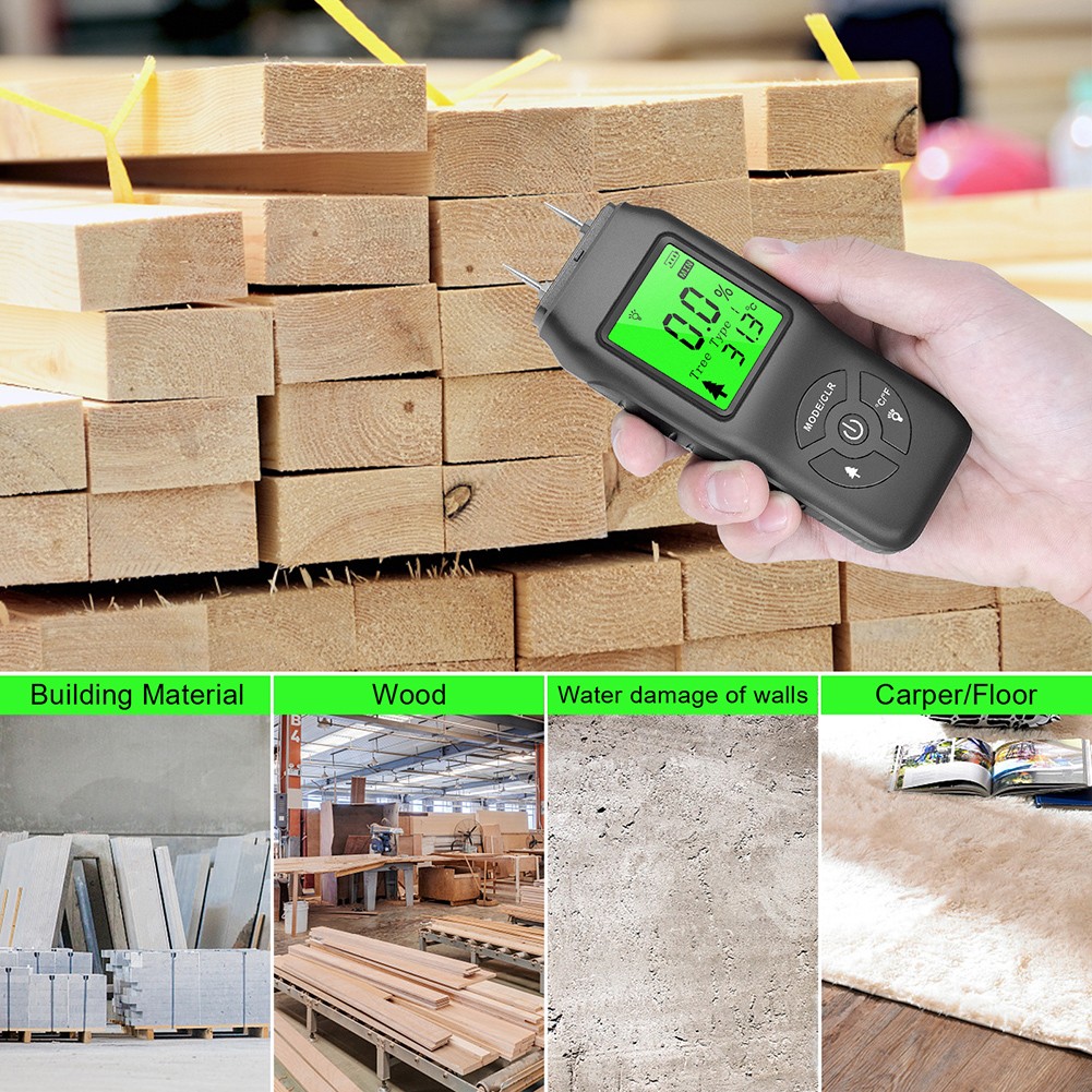 Portable Wood Hygrometer Hygrometer Timber Humidity Detector Tree Density Digital Wood Humidity Tester