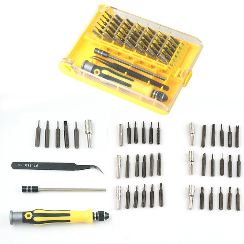 Precision Magnetic Screwdriver Set, 45 in 1, Tools With Tweezers