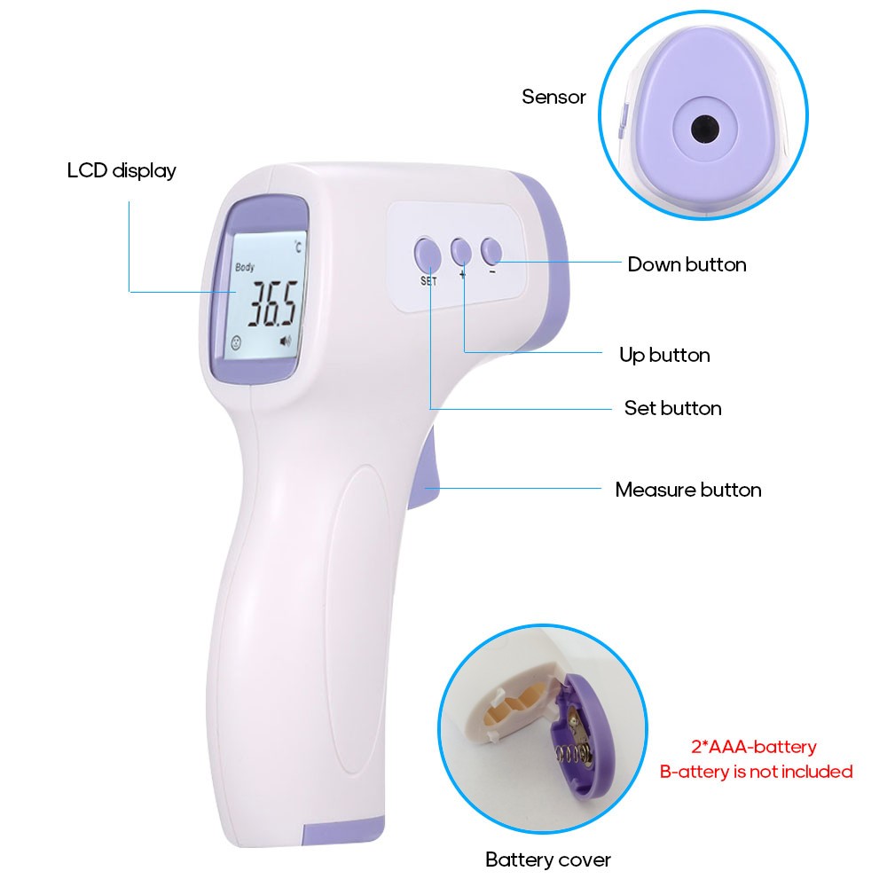 Original UX-A-03 Global Version Termometro Accurate Digital LED Display Non-contact Thermometer Temperature Gauge Indicator