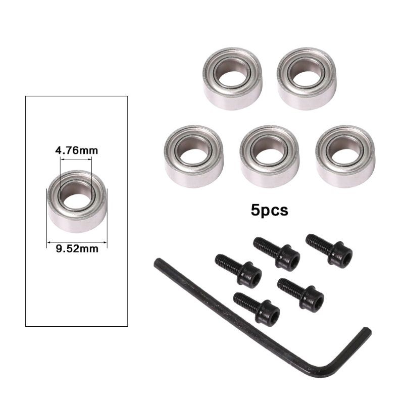 Durable steel bearing accessory kit, suitable for milling cutter heads and stem, 9 styles