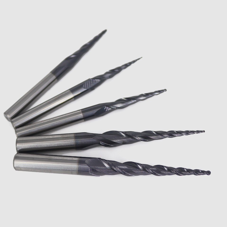 VACK - Ball Nose Pointed End Mills, 3.175mm, 4mm, 6mm, 8mm, Router Bits, Cnc, Wood and Metal Milling Machine