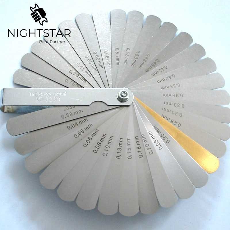 32 Blades Metric Thickness Gage Set Tappet Valve Feel Gauge Gauges/Metric with Brass Gauge Range 0.04mm-0.88mm