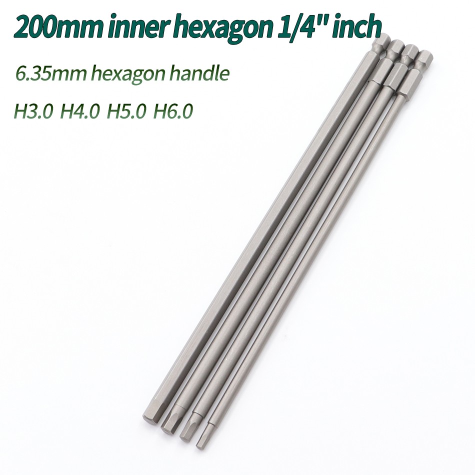 150mm/200mm Hex Head Allen Wrench Drill Bits Set Long Allen Screwdriver Bit Tips Magnetic Hex Key Screwdriver Socket Bit Set