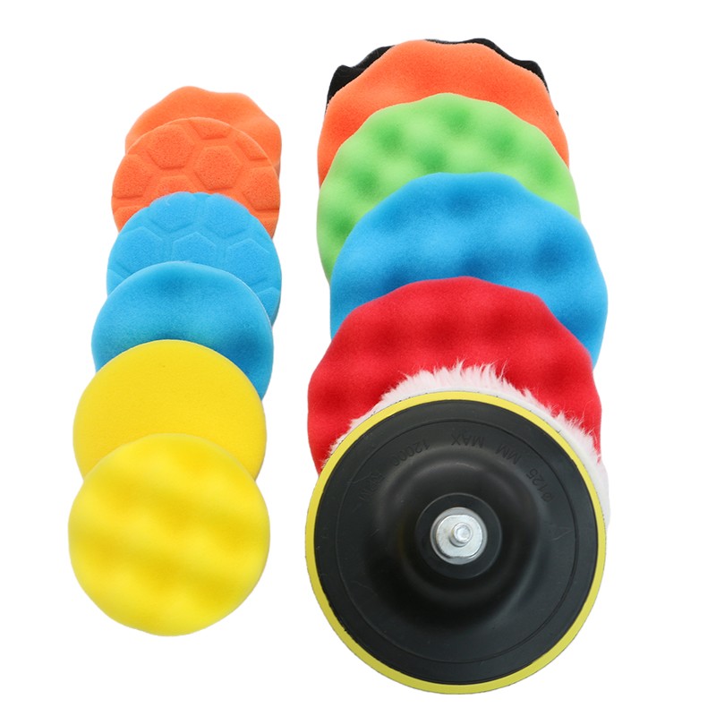 Car Foam Drill Polishing Pad Kit Buffing Sponge Pads Drill Set Power Tool Headlight Wheel Polisher Polimento Pad Polisseurs