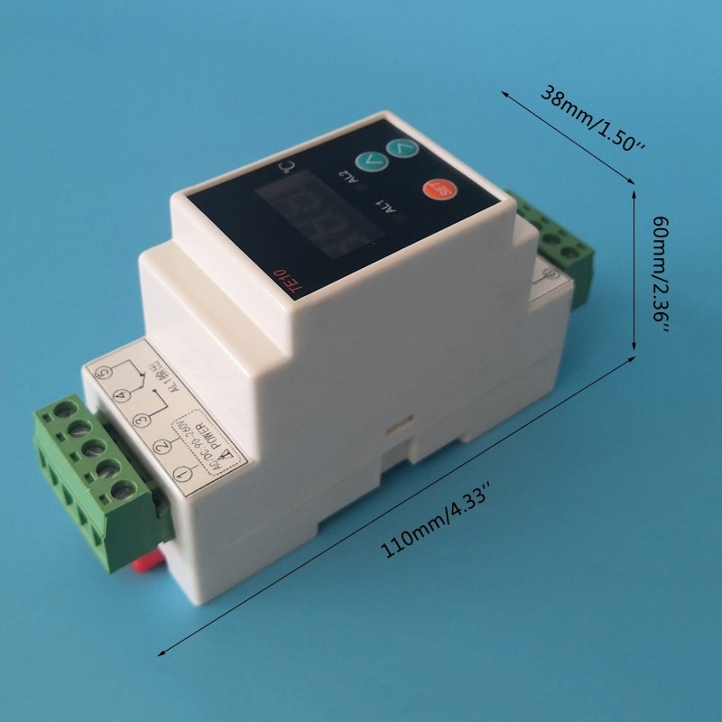 Din Rail Controller With Sensor 2 Way Relay Output Temperature Alarm No NC Common Output 7A/250VAC AC90~260V -40~110℃