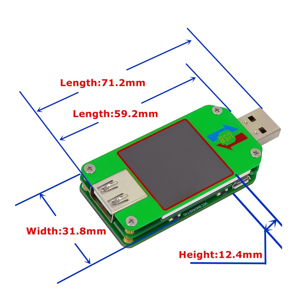 UM24 UM24C ل APP USB 2.0 شاشة الكريستال السائل الفولتميتر مقياس التيار الكهربائي بطارية تهمة الجهد الحالي متر كابل جهاز اختبار المقاومة-12006014