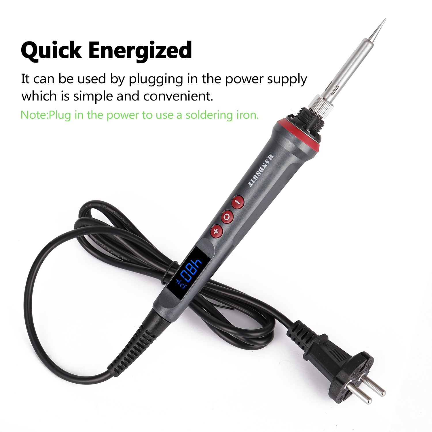 HANDSKIT 90W LED Digital Electric Soldering Iron Set Temperature Adjustment 4 Wire Core Soldering Tools With Automatic Sleep