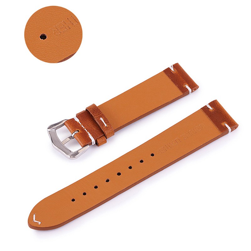 Genuine Leather Watchbands 18/19/20/21/22/24mm Watch Band Strap Steel Pin Buckle High Quality Business Wrist Strap Bracelet