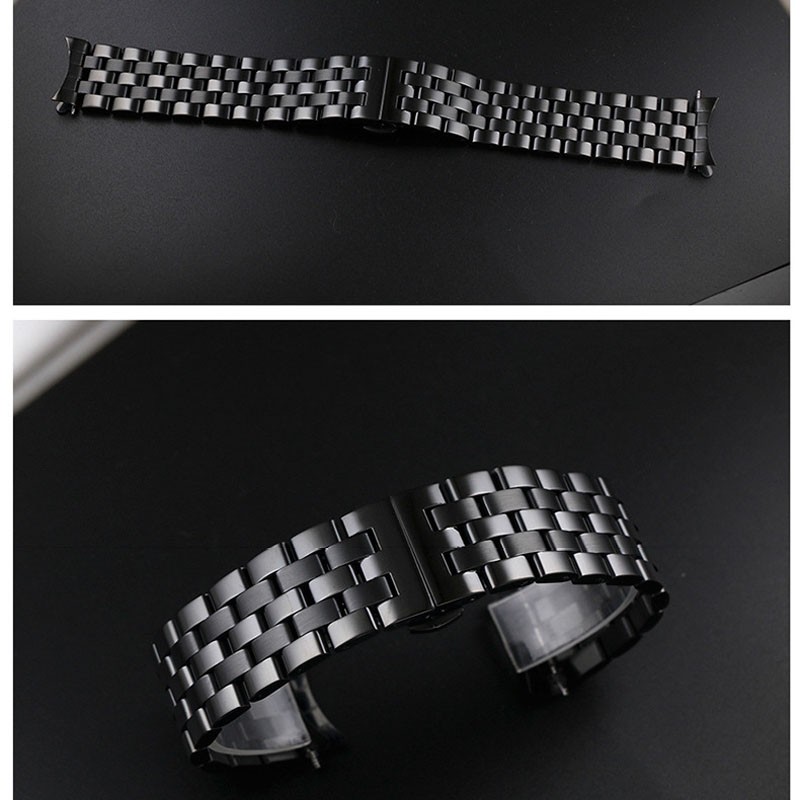 18 19 20 21 22mm 24 26mm Watch Band Flat Curved End Stainless Steel Watchband Butterfly Buckle Replacement Watch Strap Bracelet