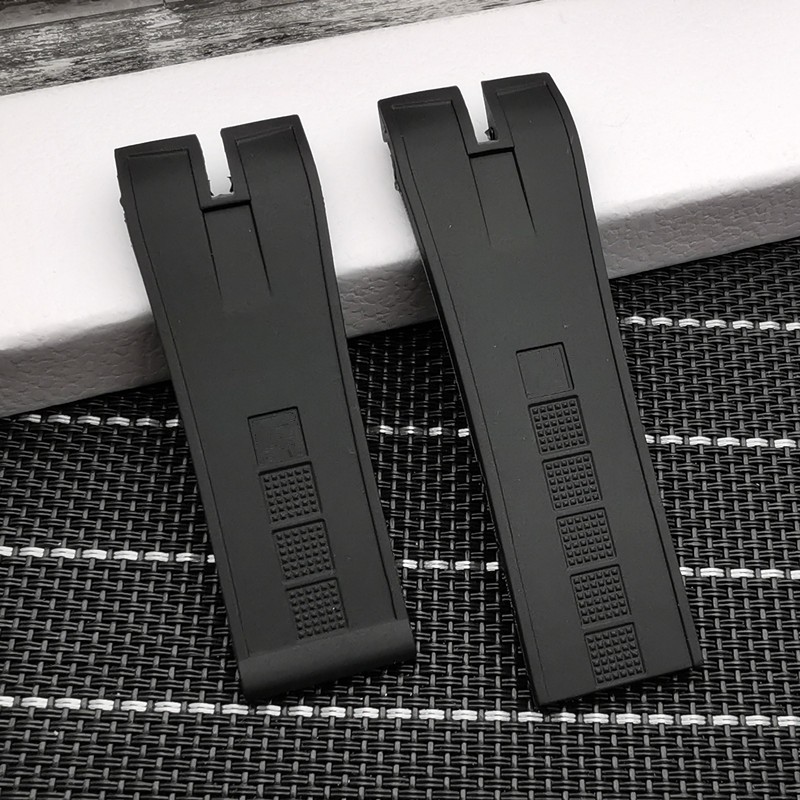 26.5 Black Nature Rubber Silicone Watchband Watch Strap Band for Roger Dubuis for EasyDiver Series 46mm Dial with Logo