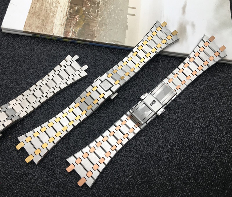 21mm 26mm Silver Black Gold Full Stainless Steel Bracelet for Audemars Piguet Royal Oak Strap Watch Band Accessories for 15400