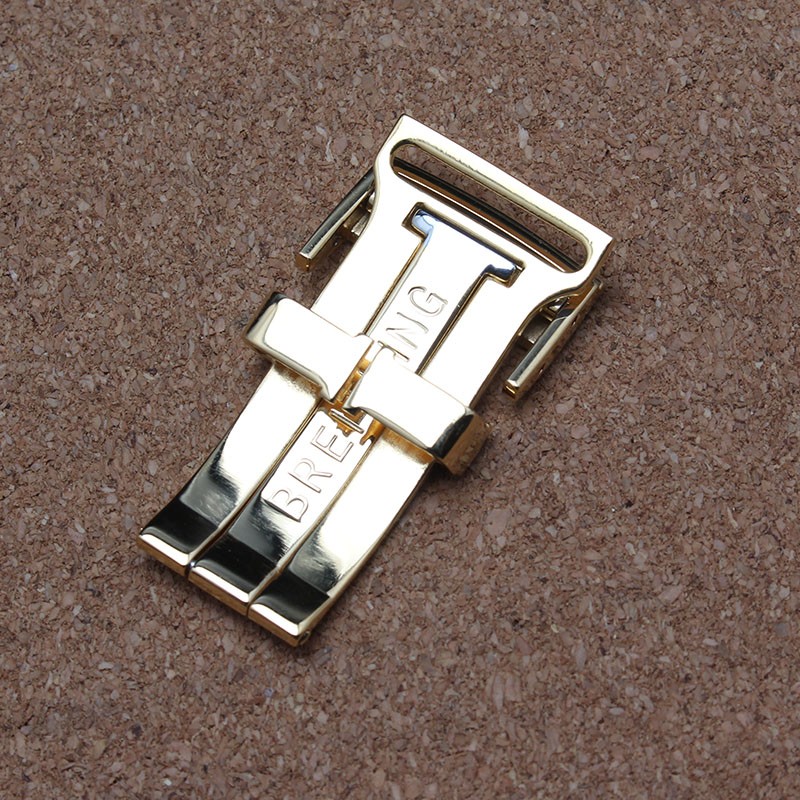 20mm BRE Folding Buckle Suitable for Breitling Clasp Avenger Chain Leather or Rubber Nylon Watchband Logo Silver Black