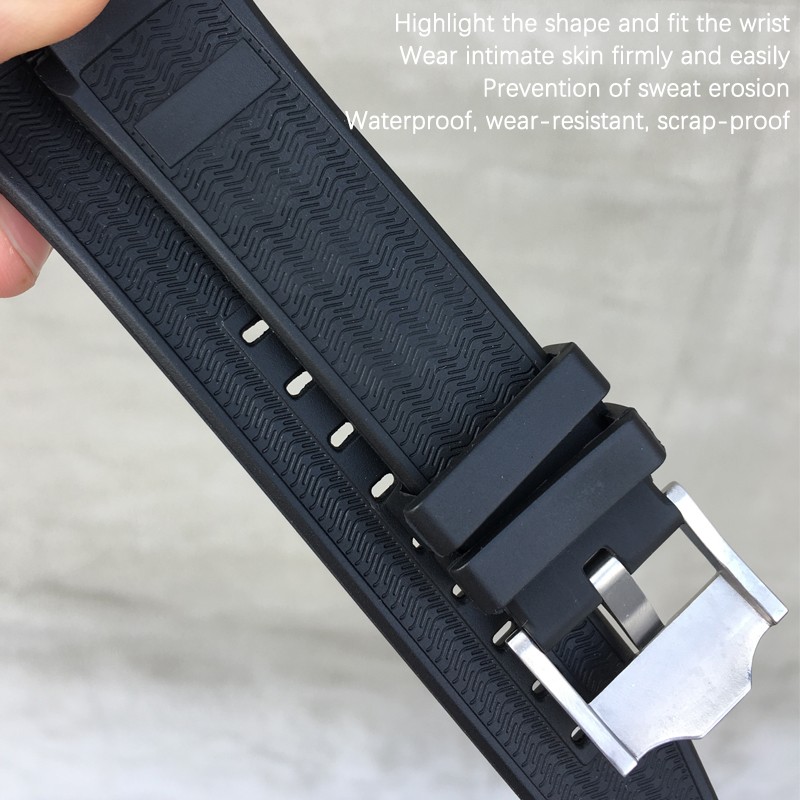 Water Resistant Silicone Watch Strap, Rubber, 21mm, 22mm, Black, Orange, Buckle, Fits Tissot Series T120, T055