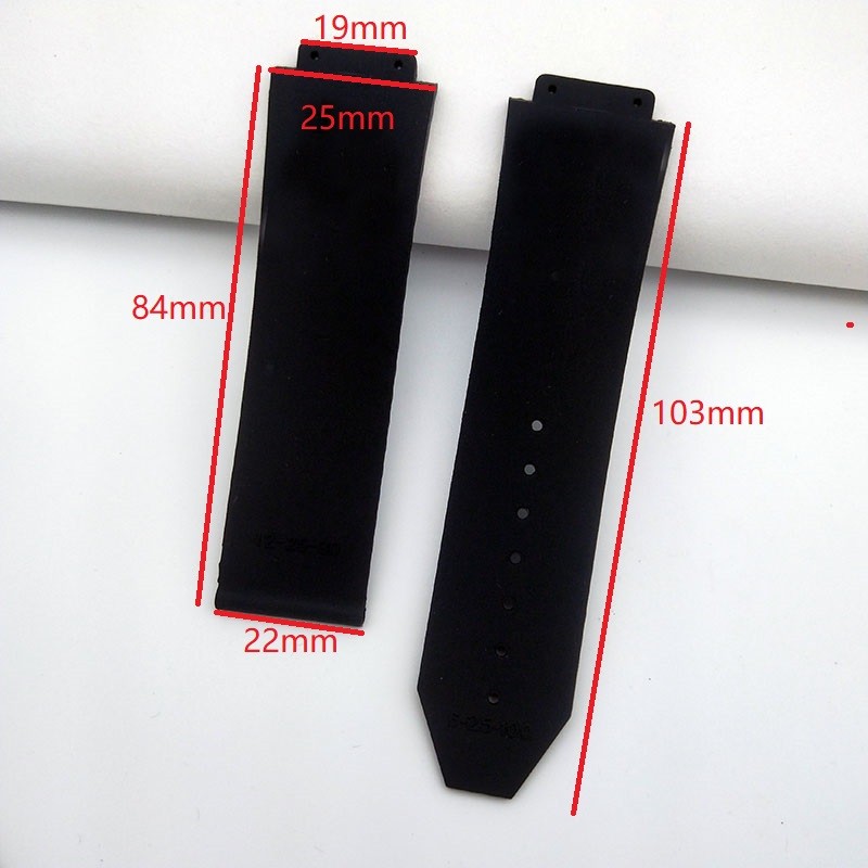 Watch Accessories Rubber Strap for Hublot Big Bang Series 25mm x 19mm Men and Women Watch Band Bracelet