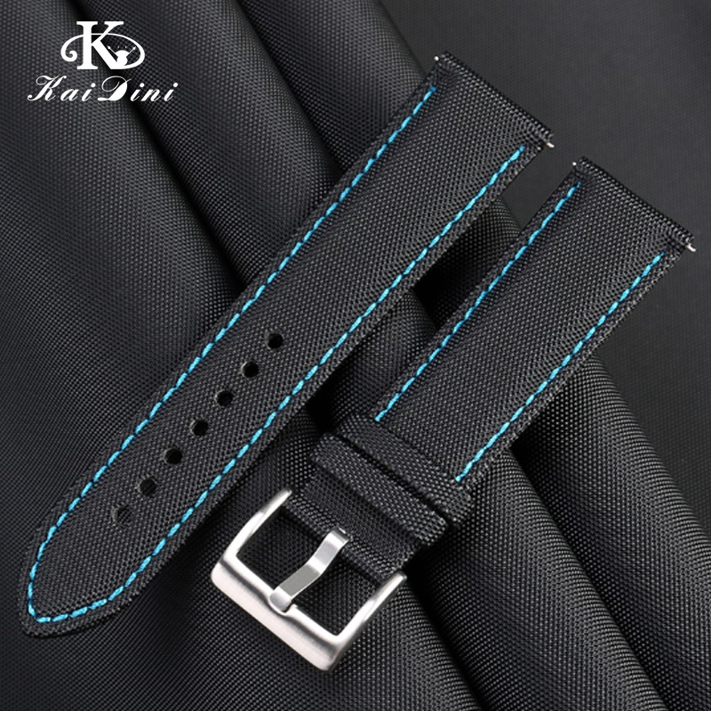 Nylon fiber waterproof watch with white male 20 21 22 23 24mm handmade canvas watchband army sport watch nylon watchband strap