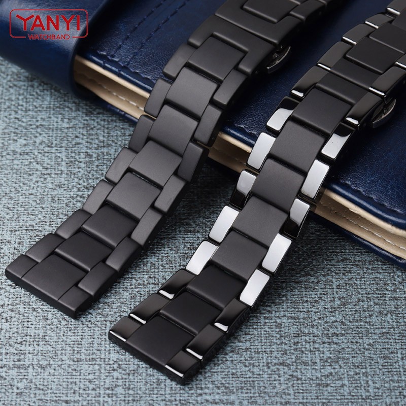 Ceramic Watch Band For Huawei Watch GT 2 Strap Quick Release Bar Watchband 18mm 20mm 22mm Watchband Matte Black Color