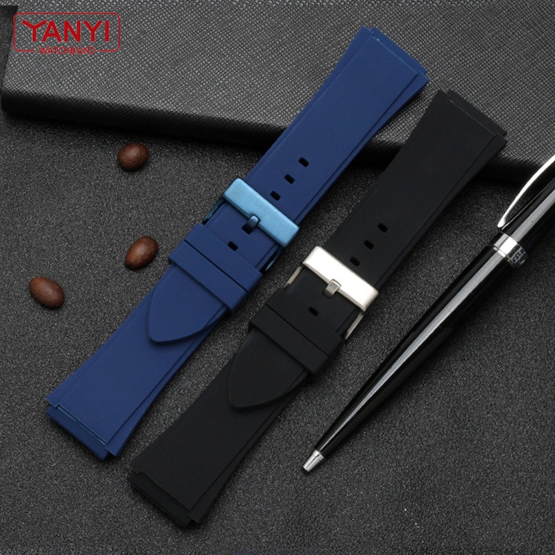 Rubber Watchband 22mm Blue Color Silicone Rubber Band for Guess W0247G3 W0040G3 W0040G7 Watches Band Brand Sport Watch Strap