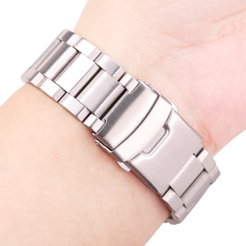 Stainless Steel Watch Band Strap Women Men Metal Watchband Link Bracelet 18mm 20mm 22mm 24mm Accessories Silver Rose Gold Black