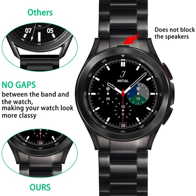 Metal Strap For Samsung Galaxy Watch 4 Classic 46mm 42mm No Gaps Curved End Bracelet Stainless Steel Band For Watch 4 44mm 40mm