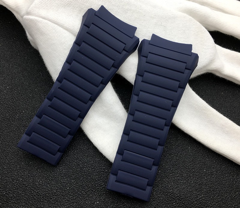 Top Quality 23x33mm Watchband Soft Silicone Rubber PU Strap For Porsche Strap Design Blue Black Brown Watch Band 6620 Free Tools