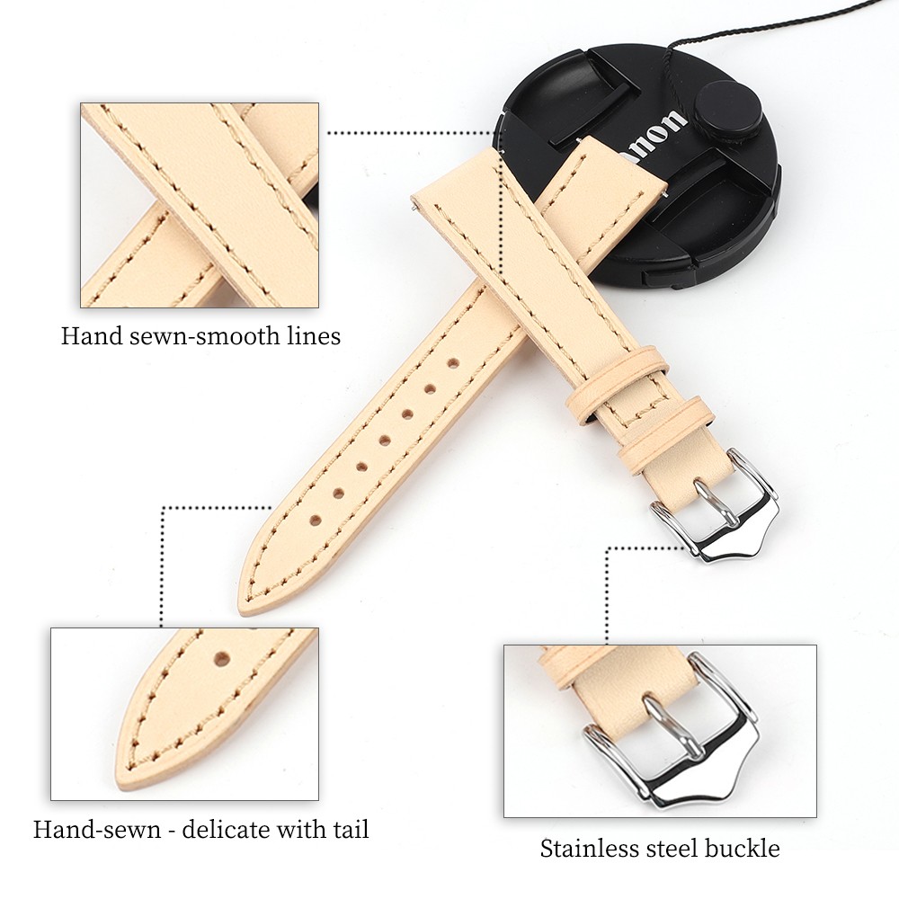 Genuine Leather Watch Strap 20mm 22mm Cream Strap Leather Watchband High Quality Handmade Unisex Vintage Strap