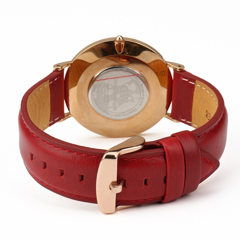 MAIKES Genuine Leather Replacement Bracelet Trendy Red Women Watch Band 12/13/14/16/17/18/19/20 for Lady Band Watch Watch Strap