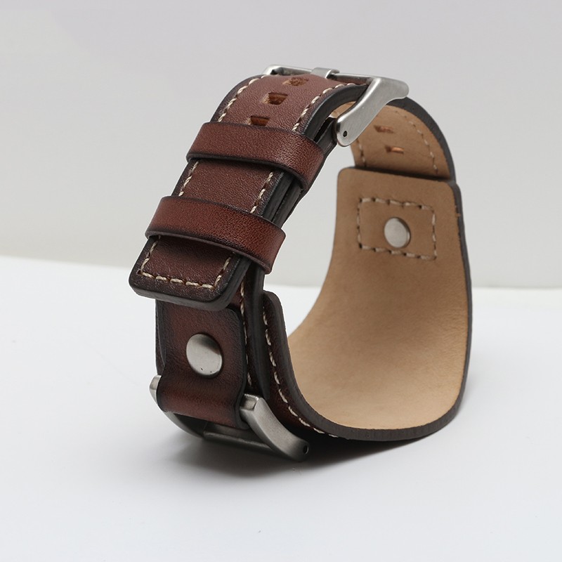 New design for Fossil JR1401 JR1156 JR1157 24mm luxury genuine leather strap tray gato watchband for men steel buckle strap