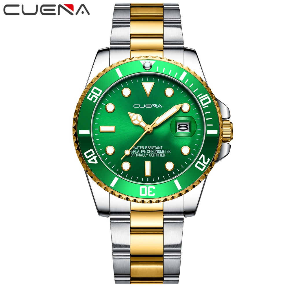 CUENA 2022 New Gold Watch Men Watches Men Creative Stainless Male Wrist Watches Waterproof Clock Relogio Hombre