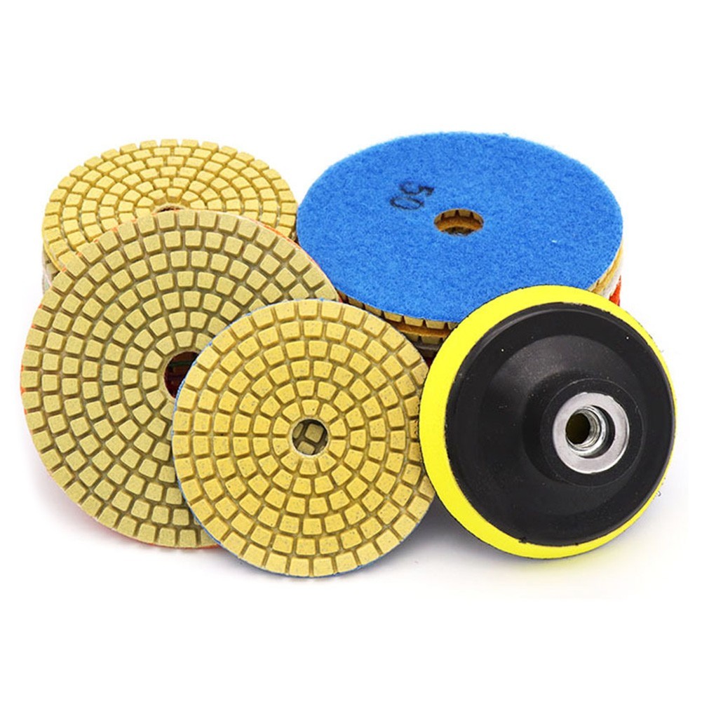 7pcs 80mm dry buffing pad 3 inch sharp type diamond polishing pads for granite marble sanding disc stone