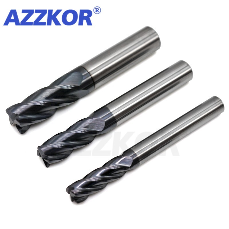Steel Milling Machine End Mill Cutter Coating Tungsten Alloy Steel Tool Cnc Maching Hrc45 Rough Angle Top Milling Cutter Endmil Milling Machine Kit