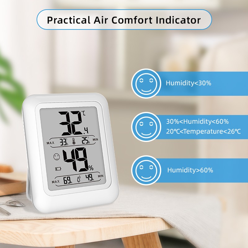 PROTMEX PT19DE LCD الرقمية الحرارية الرطوبة في الأماكن المغلقة في الهواء الطلق درجة الحرارة مقياس الرطوبة مع للطي قوس C/F وظيفة التبديل