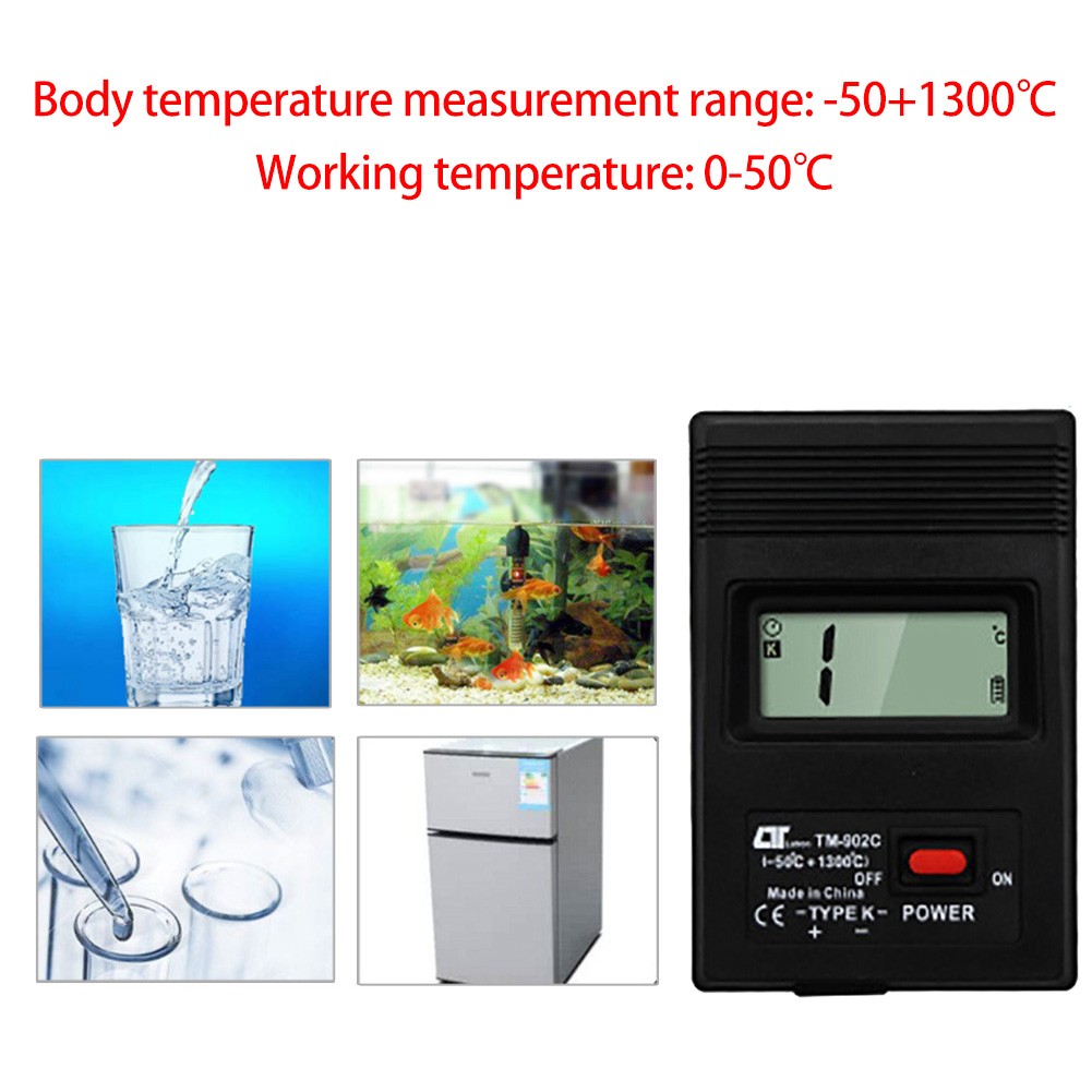 مقياس الحرارة الرقمية TM902C ميزان الحرارة الرقمي تستر مقياس الحرارة الحرارية إبرة التحقيق 1300C لمصنع مختبر