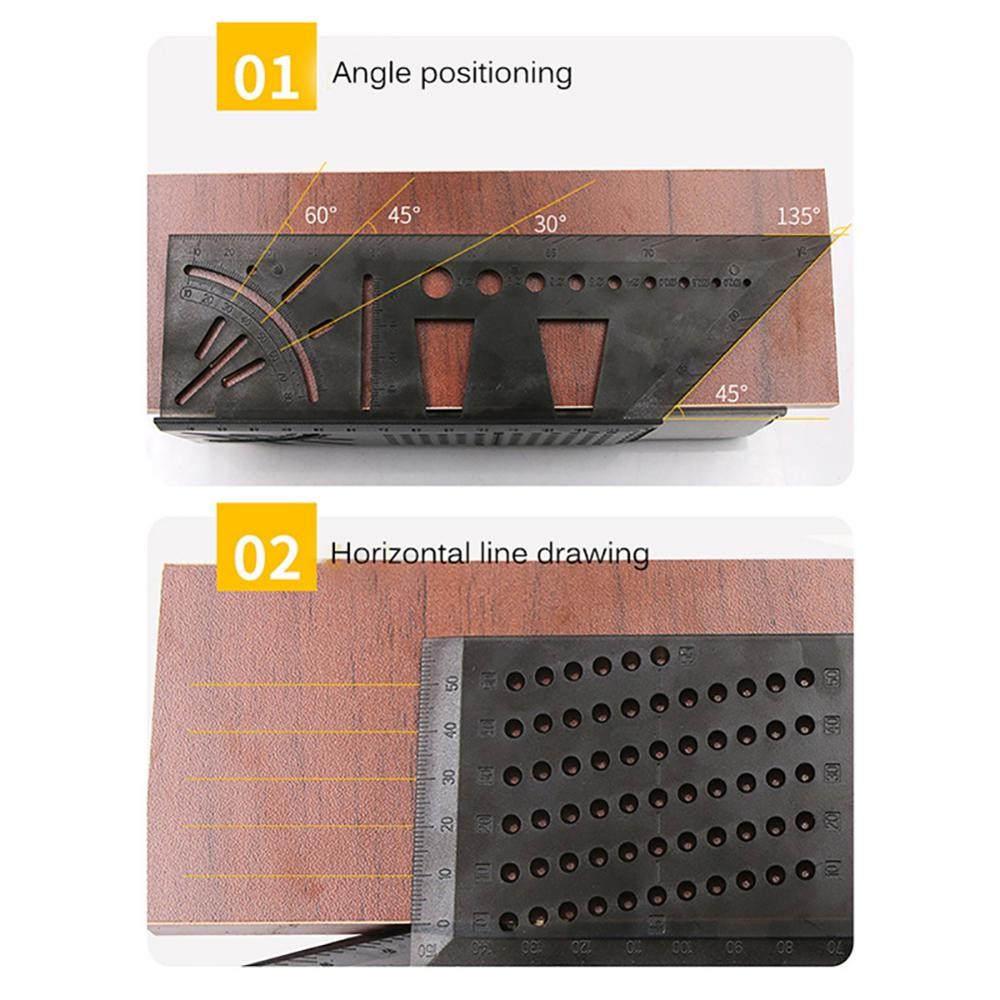 45+90 Degree Woodworking Ruler Square Woodworking Scrib Measure Measuring Tool With Scale And Ruler Convenient High Quality