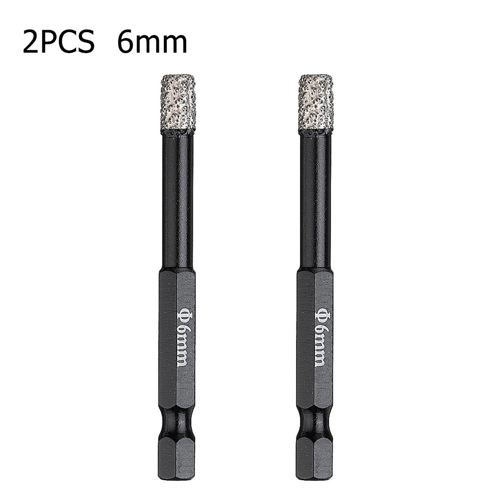 2pcs 6mm Hex Handle Vacuum Brazed Diamond Dry Drill Bits Hollow Saw Blade Cutter for Granite Ceramic Marble Glass