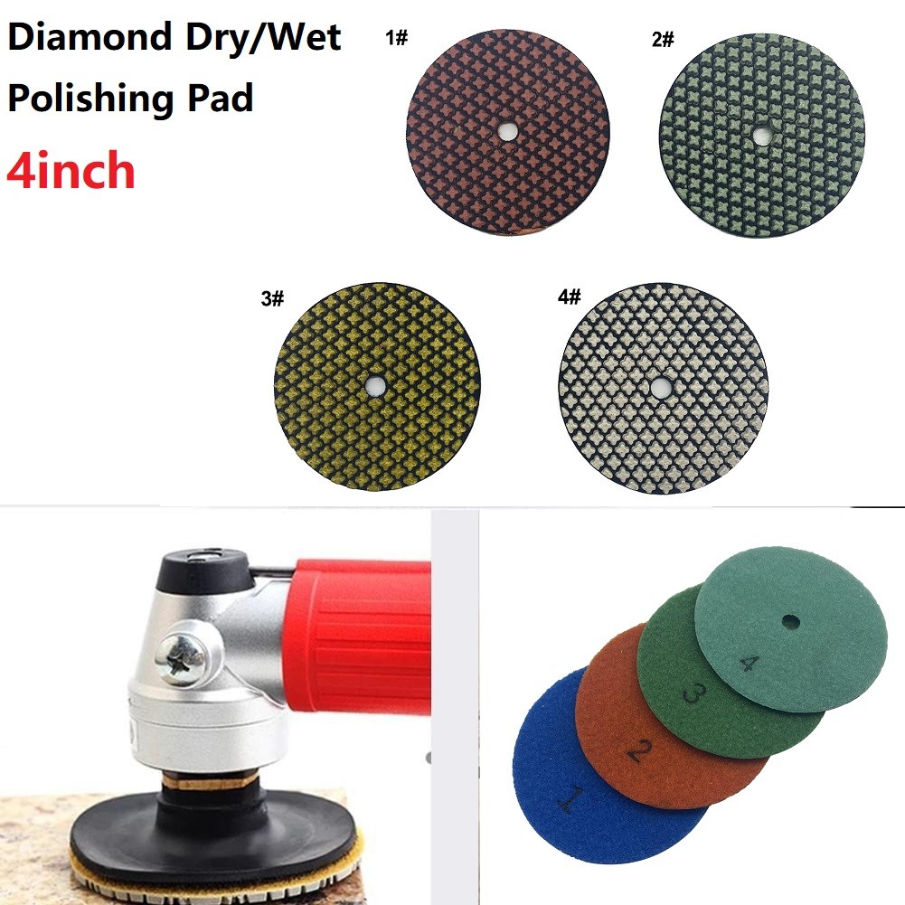 1/7pcs diamond polishing pads kit 4 inch 100mm wet/dry for granite stone concrete marble polishing use grinding discs set