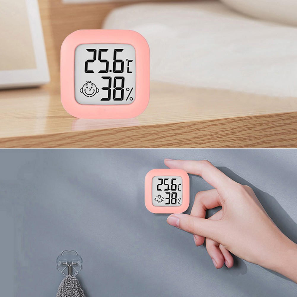 Digital LCD Thermometer Hygrometer Indoor Mini Temperature Hygrometer Monitor Electronic Smile Face Digital LCD Thermometer