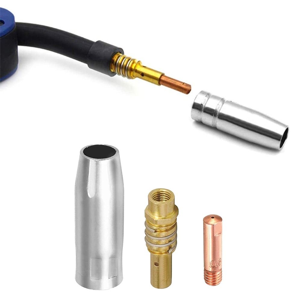 14pcs 15AK Welding Torch Consumables 0.6mm 0.8mm 0.9mm 1.0mm 1.2mm MIG Torch Gas Valve Tip Holder of 15AK MIG MAG Welding Torch
