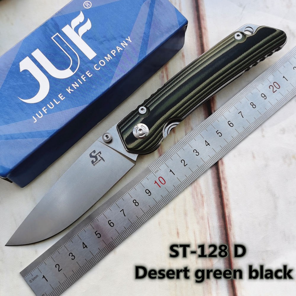 Sitivien ST128 Real D2 Steel Ball Bearing Thumb Open Folding G10 Camping Hunting Kitchen Survival Outdoor EDC Tool Utility Knife