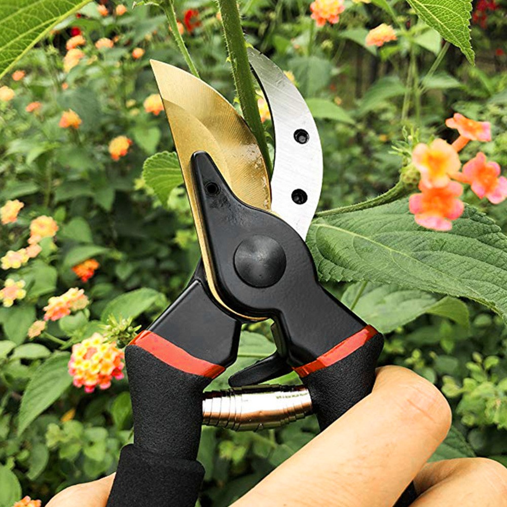 Garden Pruning Shears With Comfortable Grip Lightweight Hand Pruner Titanium Steel Bypass Secateurs Garden Shears Tree Trimmer