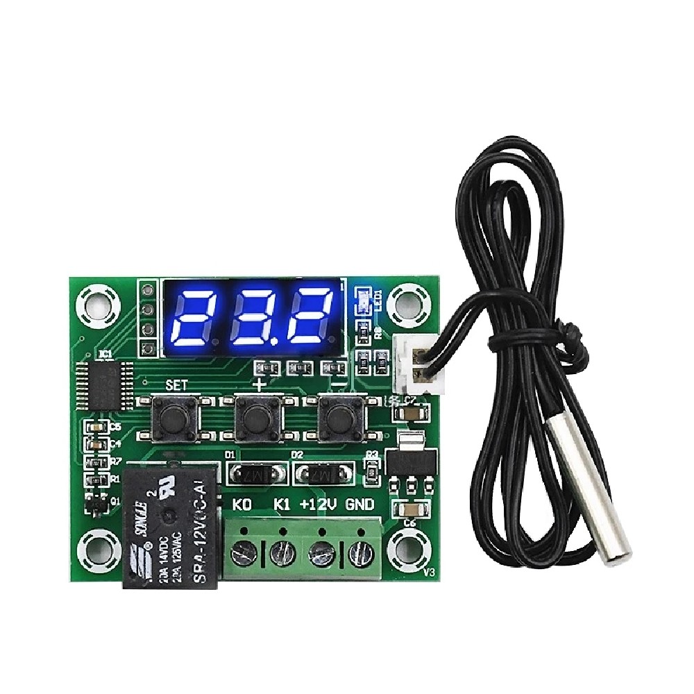 LED Digital Module Thermostat Temperature Control Switch, DIY DC 12V Temperature Control Thermometer with Led Display W1209