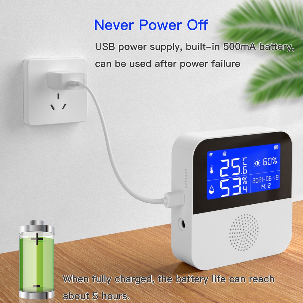 Tuya WiFi Intelligent Temperature Humidity Smart Sensor Backlit LCD Display APP Remote Monitoring ℃℉ Switching Modules