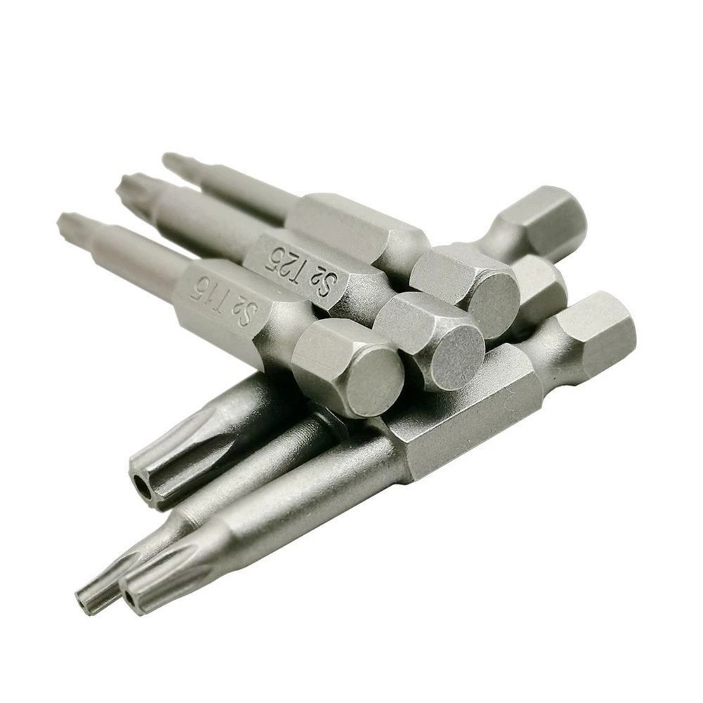 6pcs Set Star Bits Screwdriver Drill Bits Screw Driver Magnetic 1/4" Hex Shank Hand Tools Five-pointed Star Bore Hole 50mm