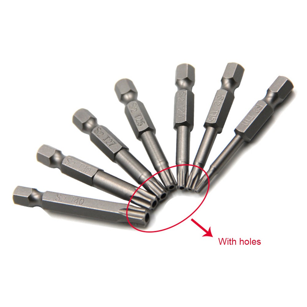 7pcs 50mm Cross Drill Bit Head Screwdriver Bits Hand Tools Anti-Slip Electric Hex Shank Magnetic Screwdriver Drill Bit