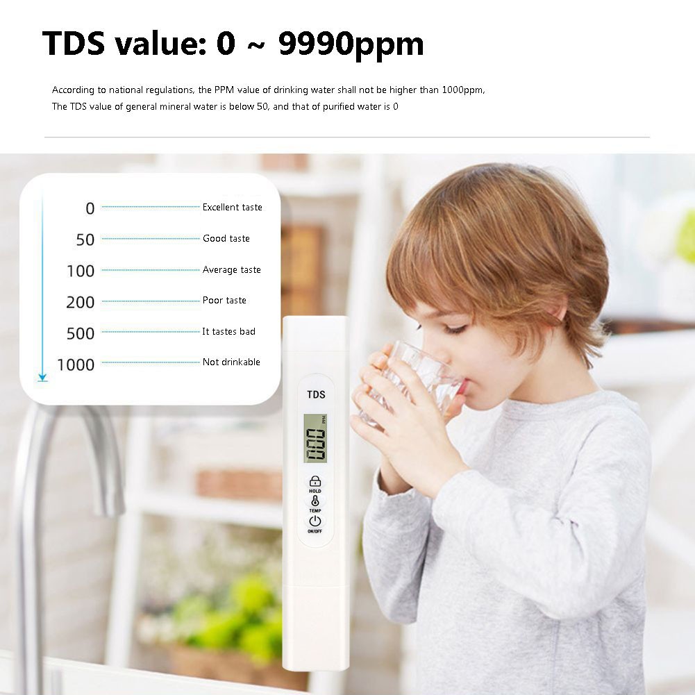 Digital Water Quality Tester TDS EC Meter Range 0-99°/32-212℃ Multifunctional Water Purity Thermometer Temperature PPM Tester